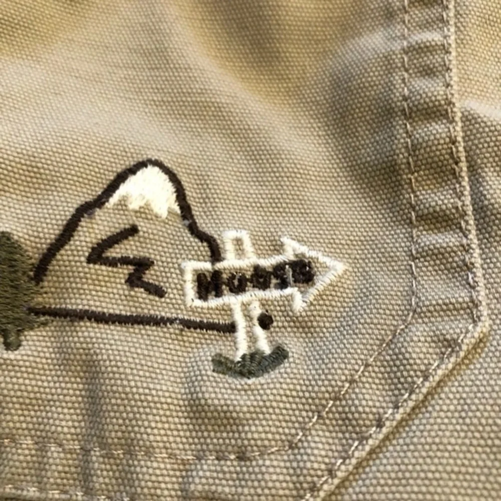 Oshkosh b’gosh vestbak khaki moose embroidered overalls 18M